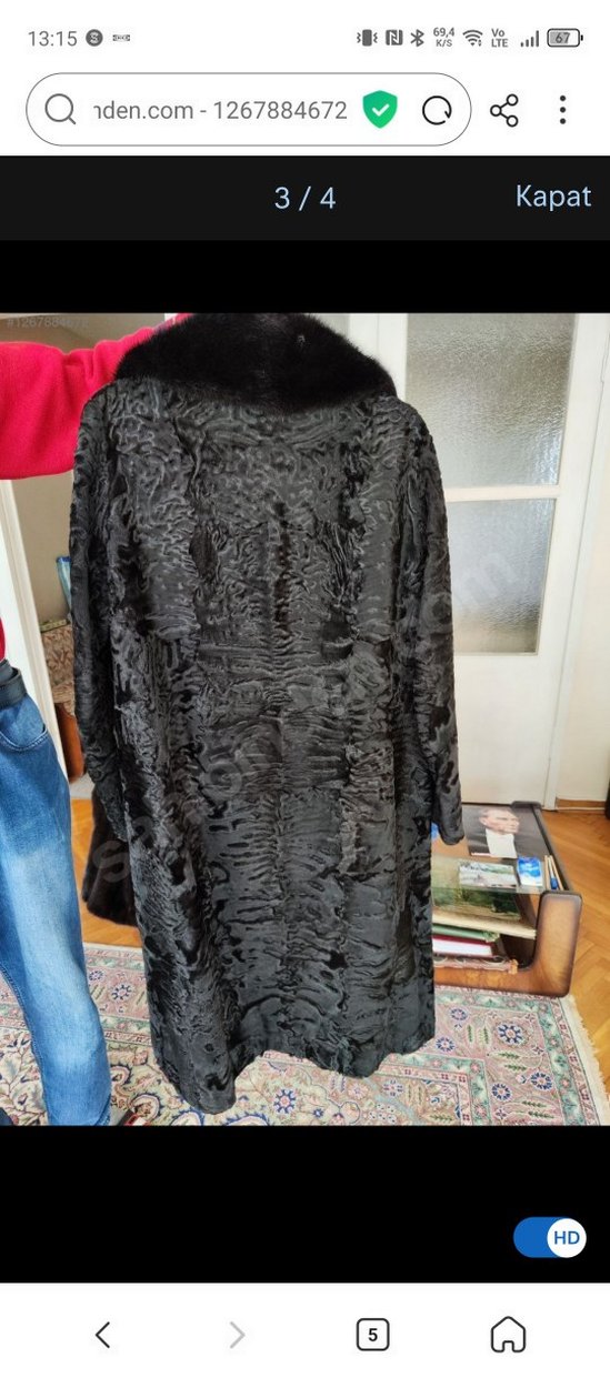 Kürk Detaylı Kaban
Ölçüler 100 cme denk geliyor 3 no L beden - Görsel 3