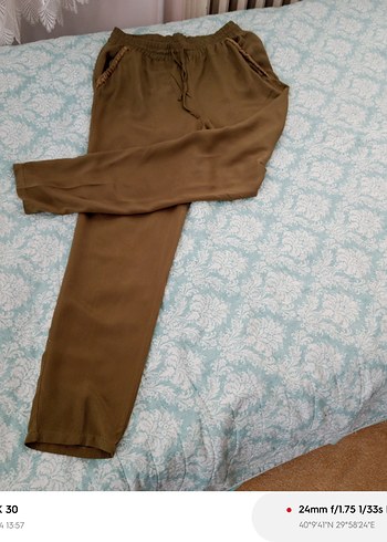 Bej Kadın Salaş Midi Pantolon - Görsel 2