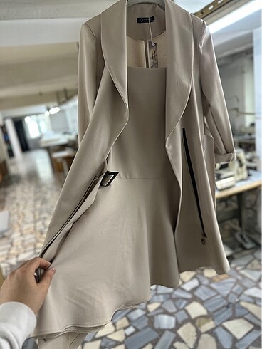 38 Beden camel Renk Zara mango Trendyol ceket takım