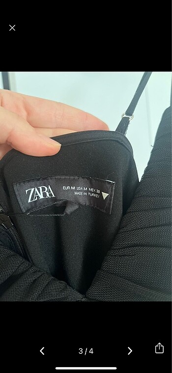 m Beden Zara siyah askılı elbise