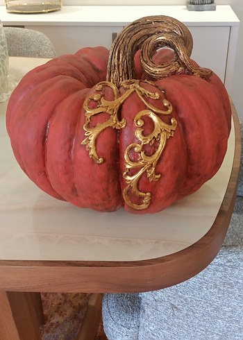 Koyu Kırmızı Dekoratif Kabak Figürü - Görsel 2