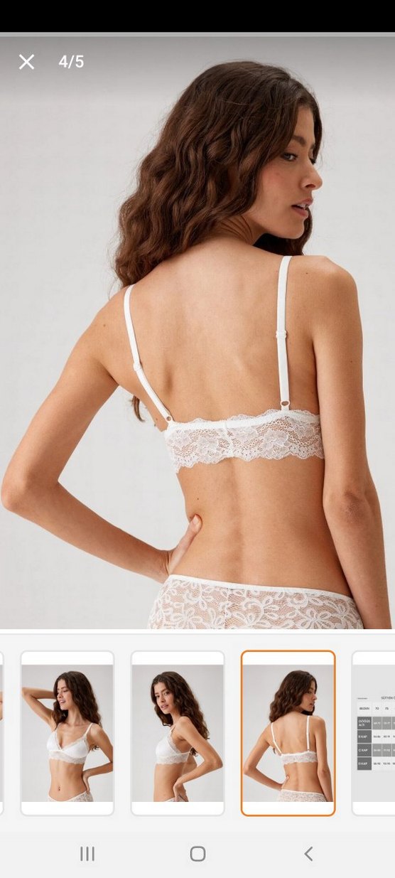 Dantel detaylı saten bralet - Görsel 2