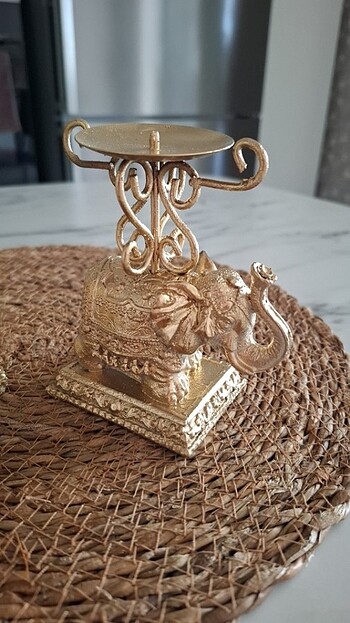 Gold fil şamdan mumluk - Görsel 2