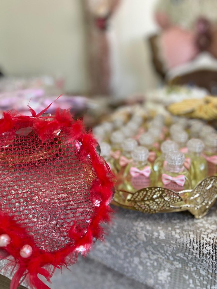 6 ay Kınası için Kırmızı otrişli bebek Abiye Elbise - Görsel 2