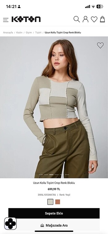 Koton Koton pamuklu crop