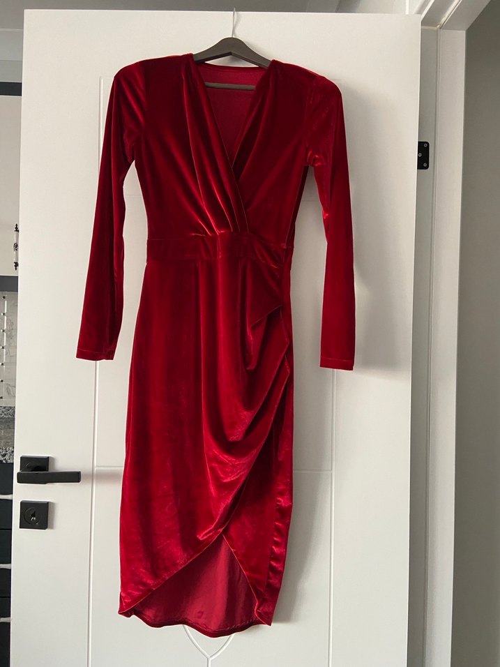 Klasik Bordo  Uzun Kadın Abiye Elbise - Görsel 2