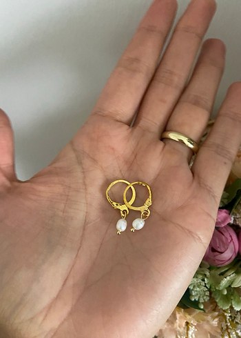 Altın Renk Mini İnci Küpe - Görsel 3