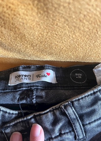 26 Beden Koton Gri Kadın Denim Jean Pantolon