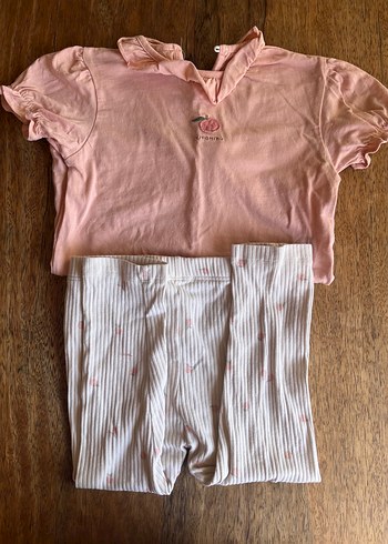 Cigit Pembe Bebek Kız Kısa Kollu Takım