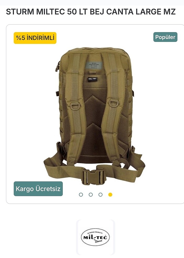 Askeri outdor çanta - Görsel 2