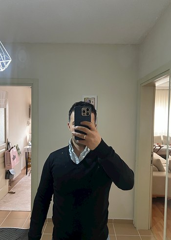 Mavi Düğmeli Denim erkek Gömlek - Görsel 8