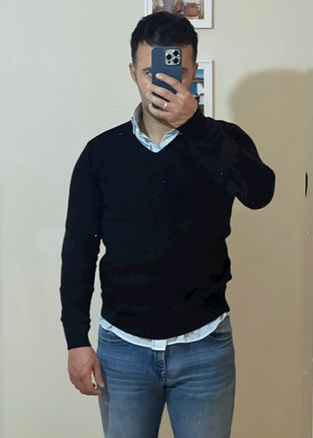 Mavi Düğmeli Denim erkek Gömlek - Görsel 7