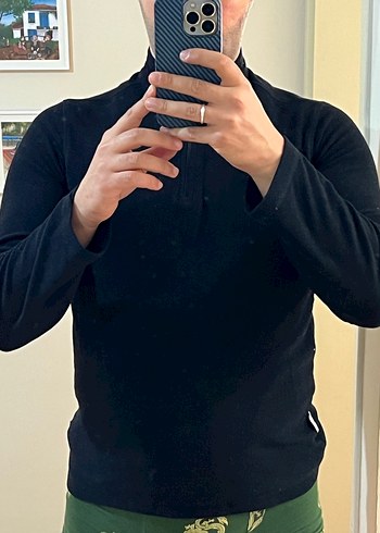 Erkek Gri Fermuarlı Boğazlı  polar - Görsel 2