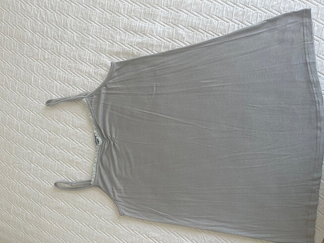 Danteli gri mavi kollu elbise - Görsel 2