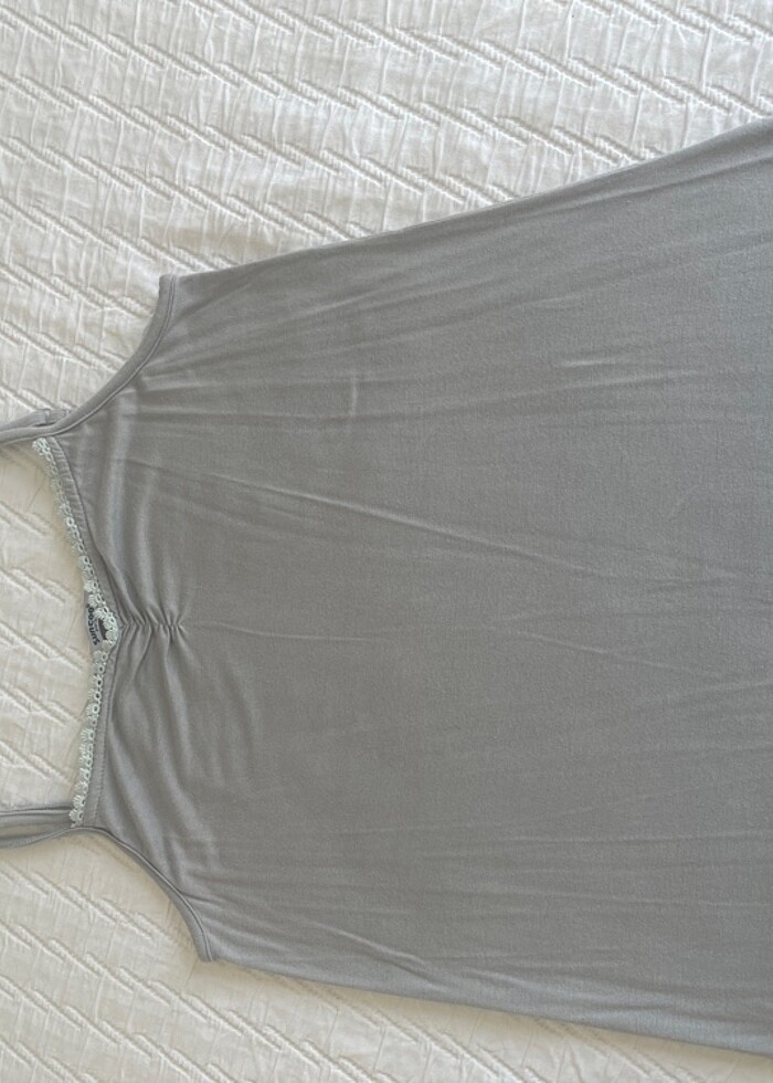 Danteli gri mavi kollu elbise - Görsel 2