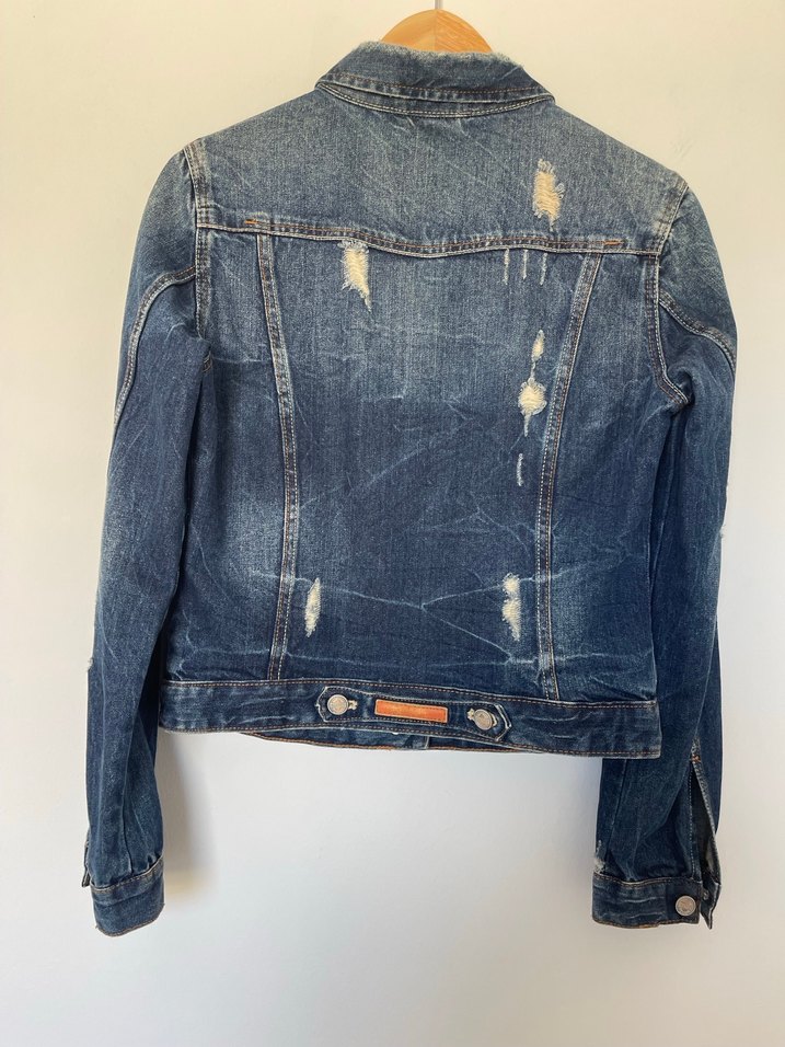 Lacivert Kadın Kot Ceket - Görsel 3