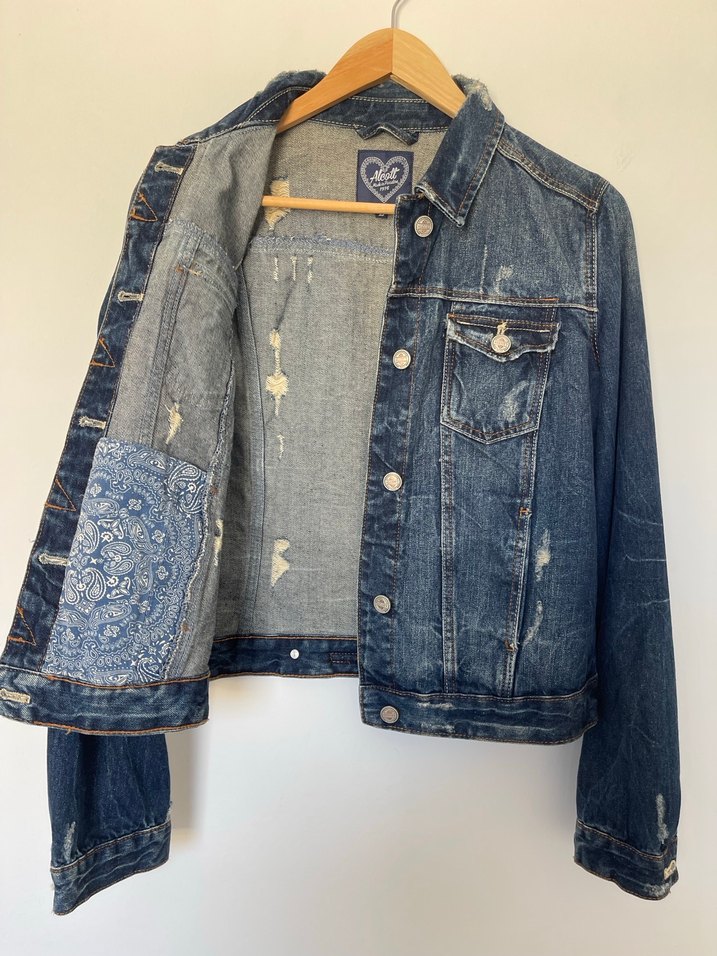 Lacivert Kadın Kot Ceket - Görsel 2