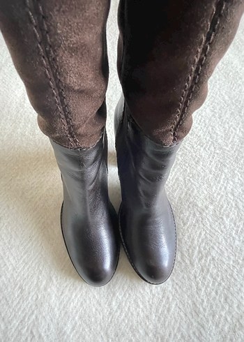 NINE WEST Kahverengi deri süet özellikli çizme - Görsel 2