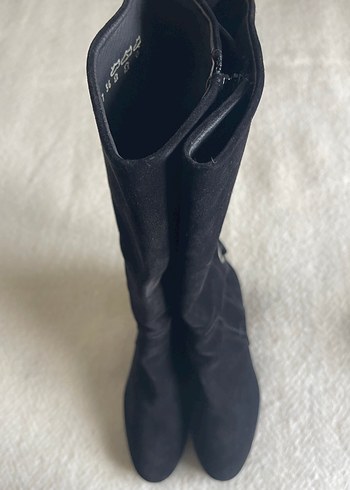 FRAU İTALYAN MARKA Siyah Süet Dolgu Topuklu Çizme - Görsel 2