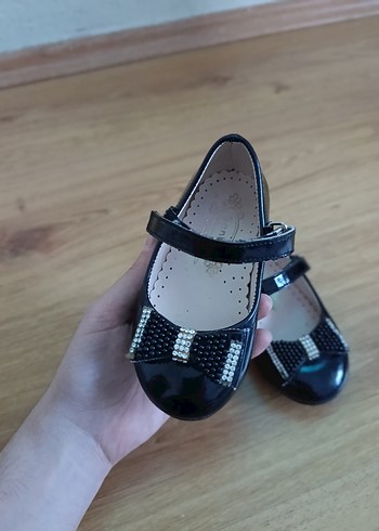 Kız Çocuk Siyah Rugan Fiyonklu Babet - Görsel 2