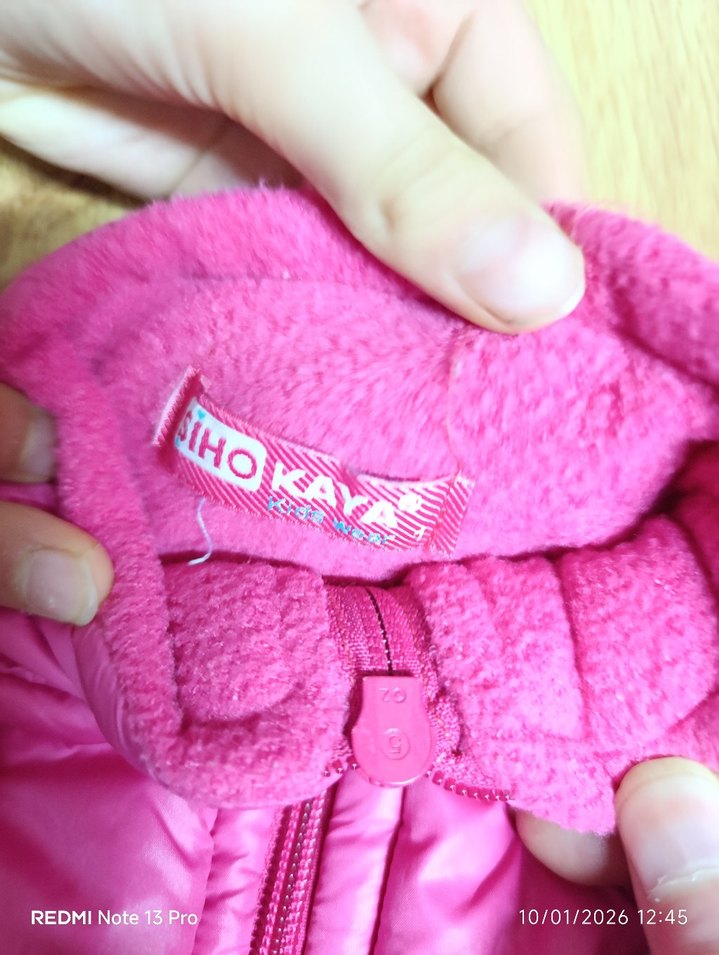 Kız Çocuk Pembe Nakışlı Fermuarlı Yelek - Görsel 2