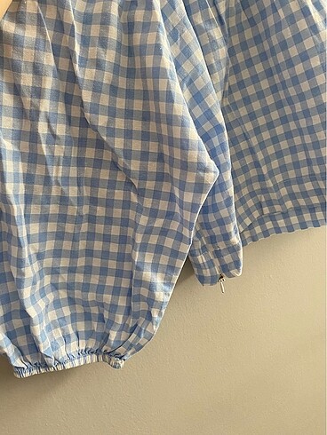 Zara Kareli balon kol crop bluz