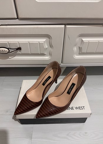 NINE WEST Kadın Kahverengi Deri Stiletto Topuklu Ayakkabı - Görsel 2