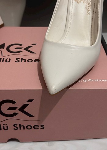 Beyaz Rugan Kadın Stiletto Topuklu Ayakkabı - Görsel 2