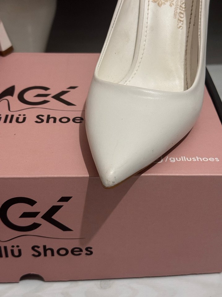 Beyaz Rugan Kadın Stiletto Topuklu Ayakkabı - Görsel 2