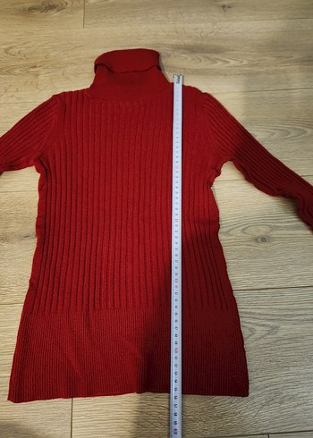 Kırmızı Kadın Triko Boğazlı Süveter - Görsel 3