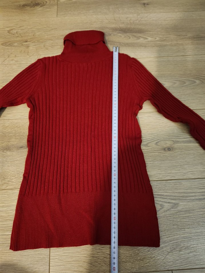 Kırmızı Kadın Triko Boğazlı Süveter - Görsel 3