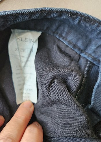 Kemerli Lacivert Geniş Paça Kadın Kot Pantolon - Görsel 9