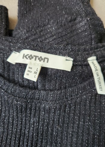 koton triko  siyah simli L beden yarasa kol - Görsel 2