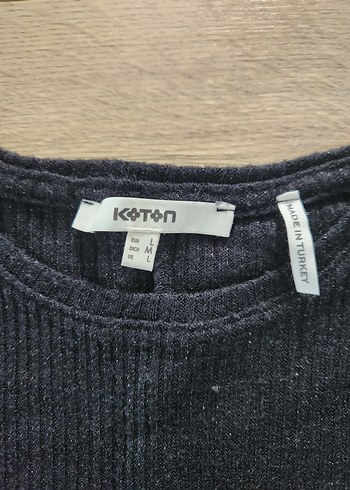 koton triko  siyah simli L beden yarasa kol - Görsel 4