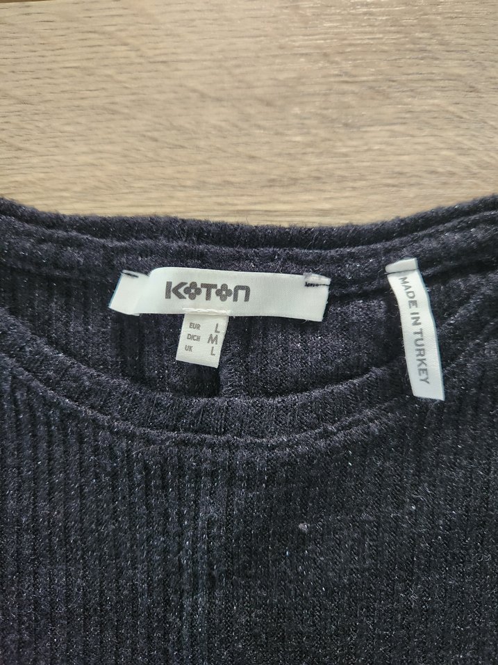 koton triko  siyah simli L beden yarasa kol - Görsel 4