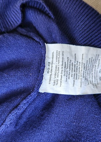 Mavi Boğazlı Kadın Triko Kazak - Görsel 8