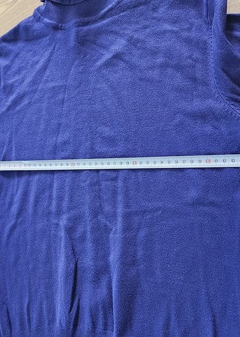 Mavi Boğazlı Kadın Triko Kazak - Görsel 7