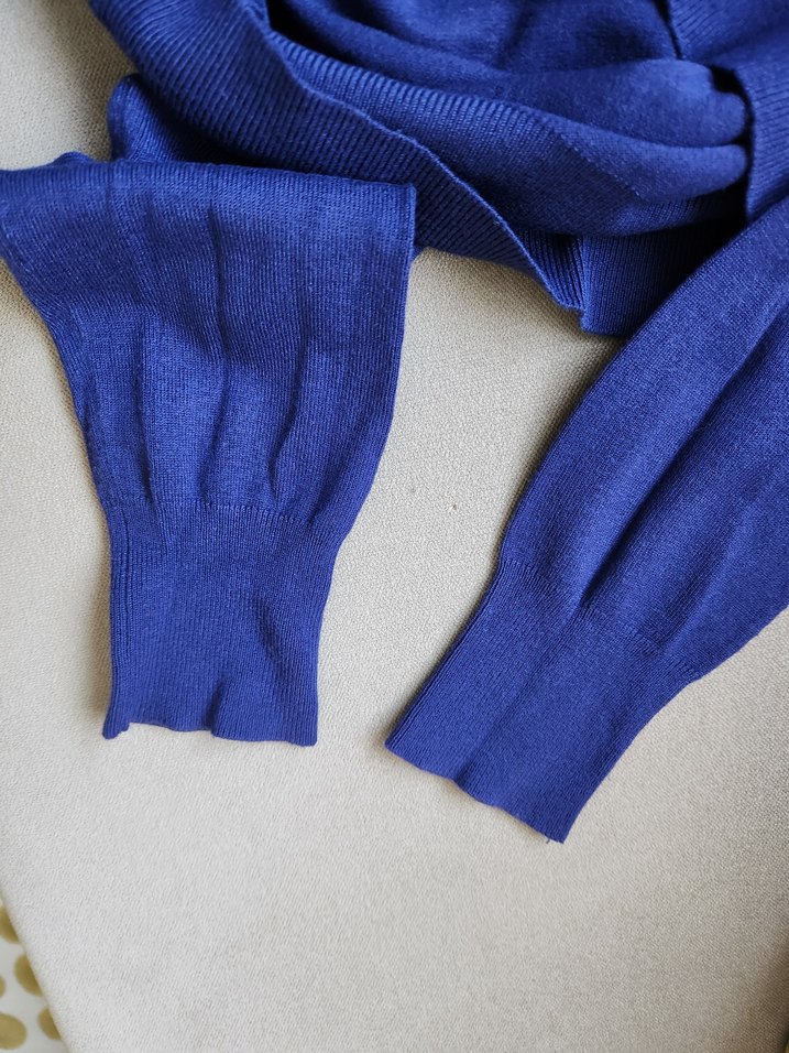 Mavi Boğazlı Kadın Triko Kazak - Görsel 3