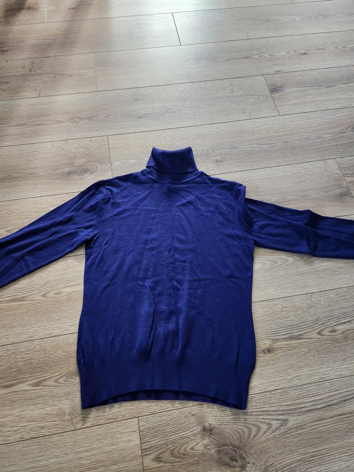 Mavi Boğazlı Kadın Triko Kazak - Görsel 2