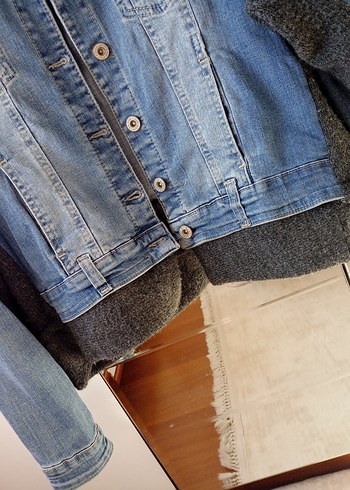 38 Beden mavi Renk Düğmeli Mavi Kadın Denim Ceket
