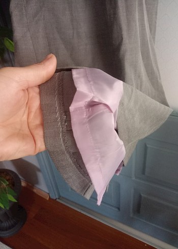 Keten Kumaşlı V Yaka Kemerli Hamile Elbisesi - Görsel 7