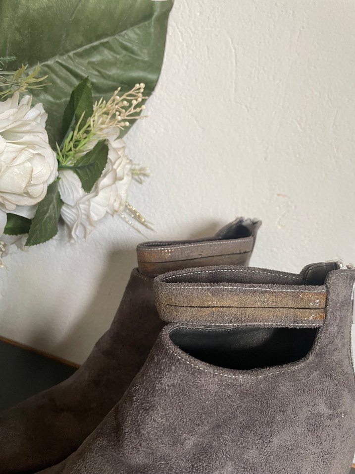 Gri Süet Stiletto Topuklu Kadın Bot - Görsel 2