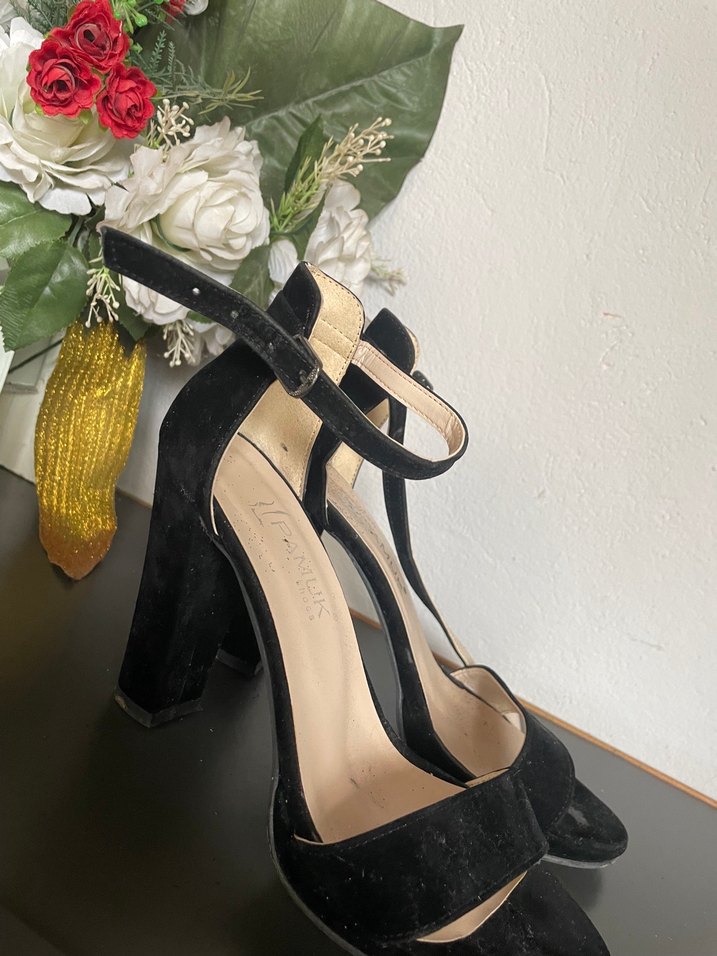 Siyah Topuklu Kadın Abiye Ayakkabı - Görsel 2