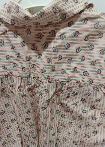 Bej Bağlamalı Düğmeli Bohem kız çocuk Gömlek - Görsel 4