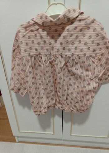 Bej Bağlamalı Düğmeli Bohem kız çocuk Gömlek - Görsel 3