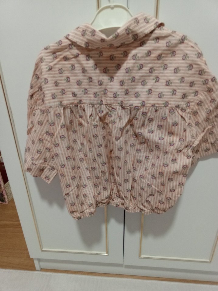 Bej Bağlamalı Düğmeli Bohem kız çocuk Gömlek - Görsel 3