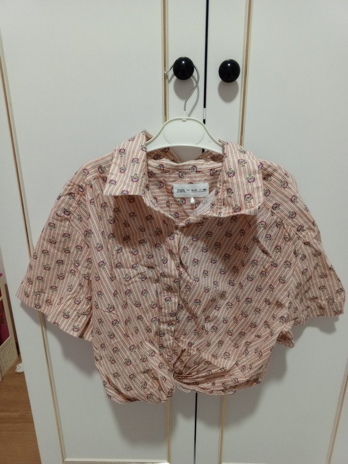 Bej Bağlamalı Düğmeli Bohem kız çocuk Gömlek - Görsel 2