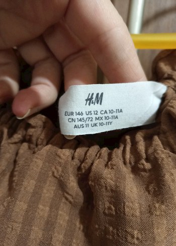 Kızlar için kahverengi keten askılı tulum - Görsel 3