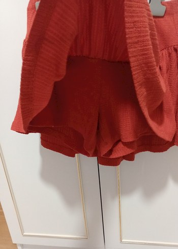 Kırmızı Fırfırlı Mini Etek - Görsel 2