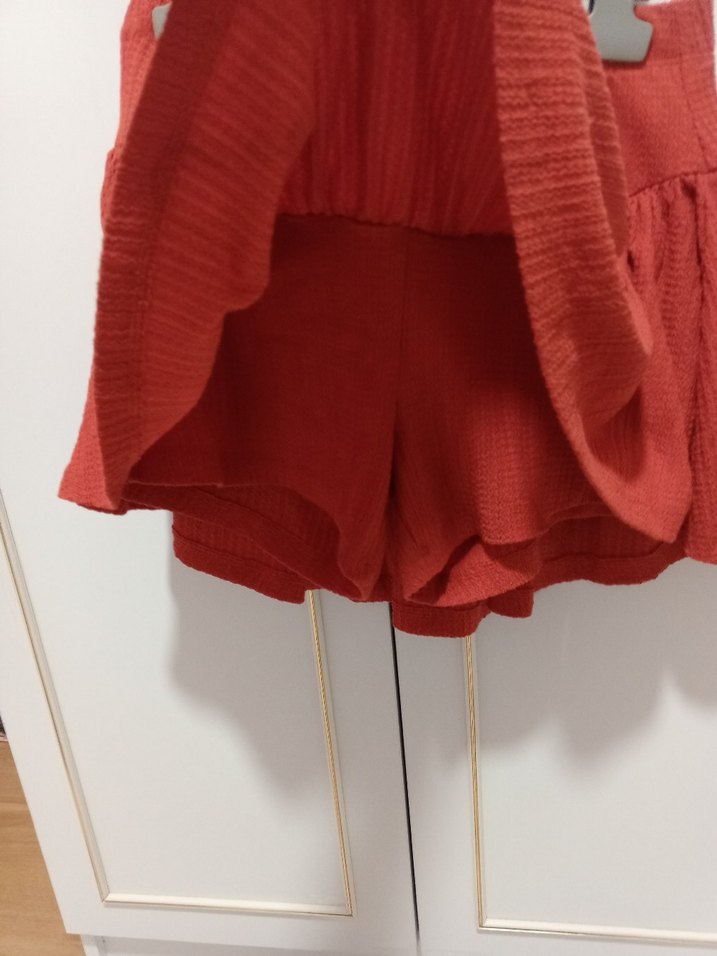 Kırmızı Fırfırlı Mini Etek - Görsel 2